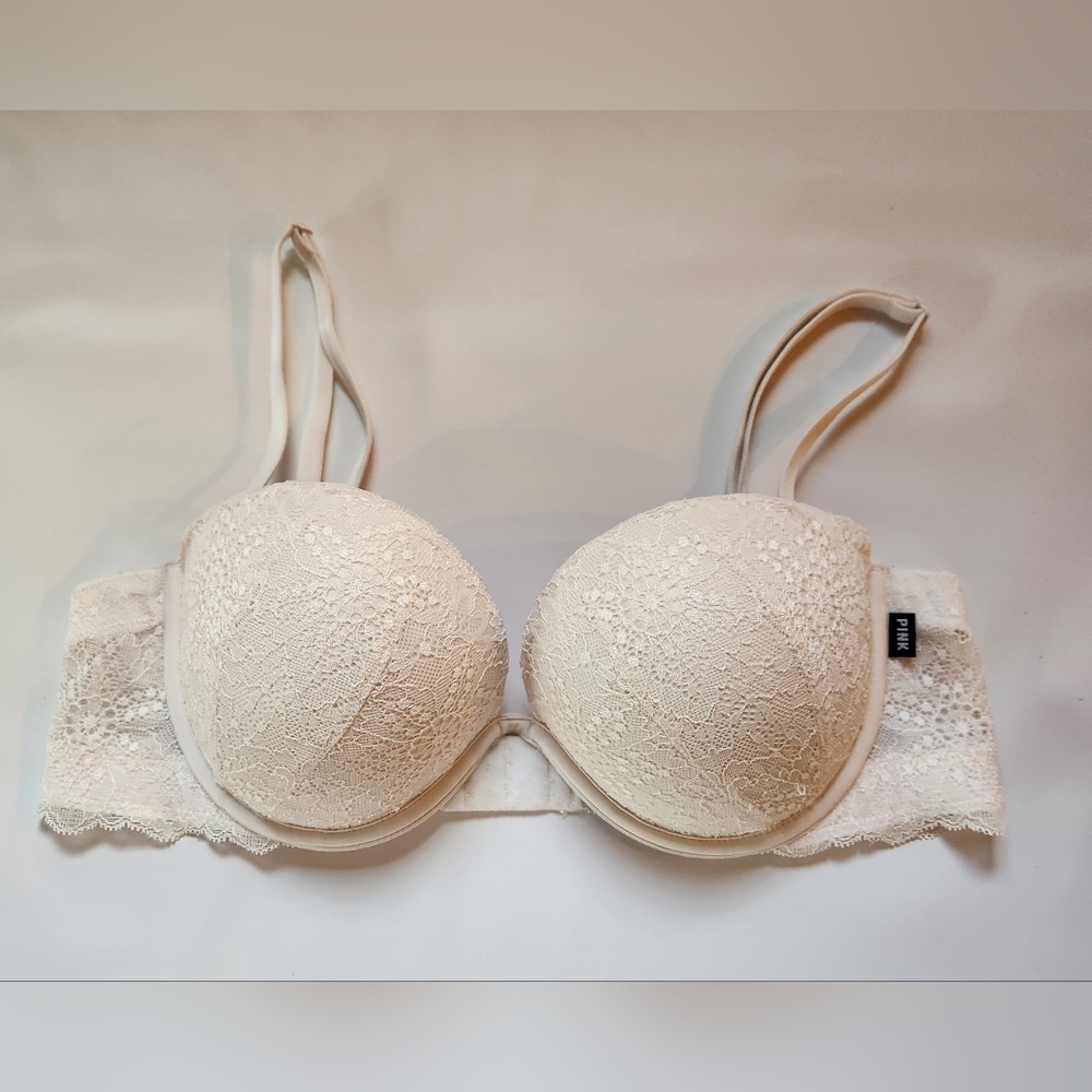 Victoria's Secret Date Plunge Push-Up Bra Multi-Way Lace Strapless 36B